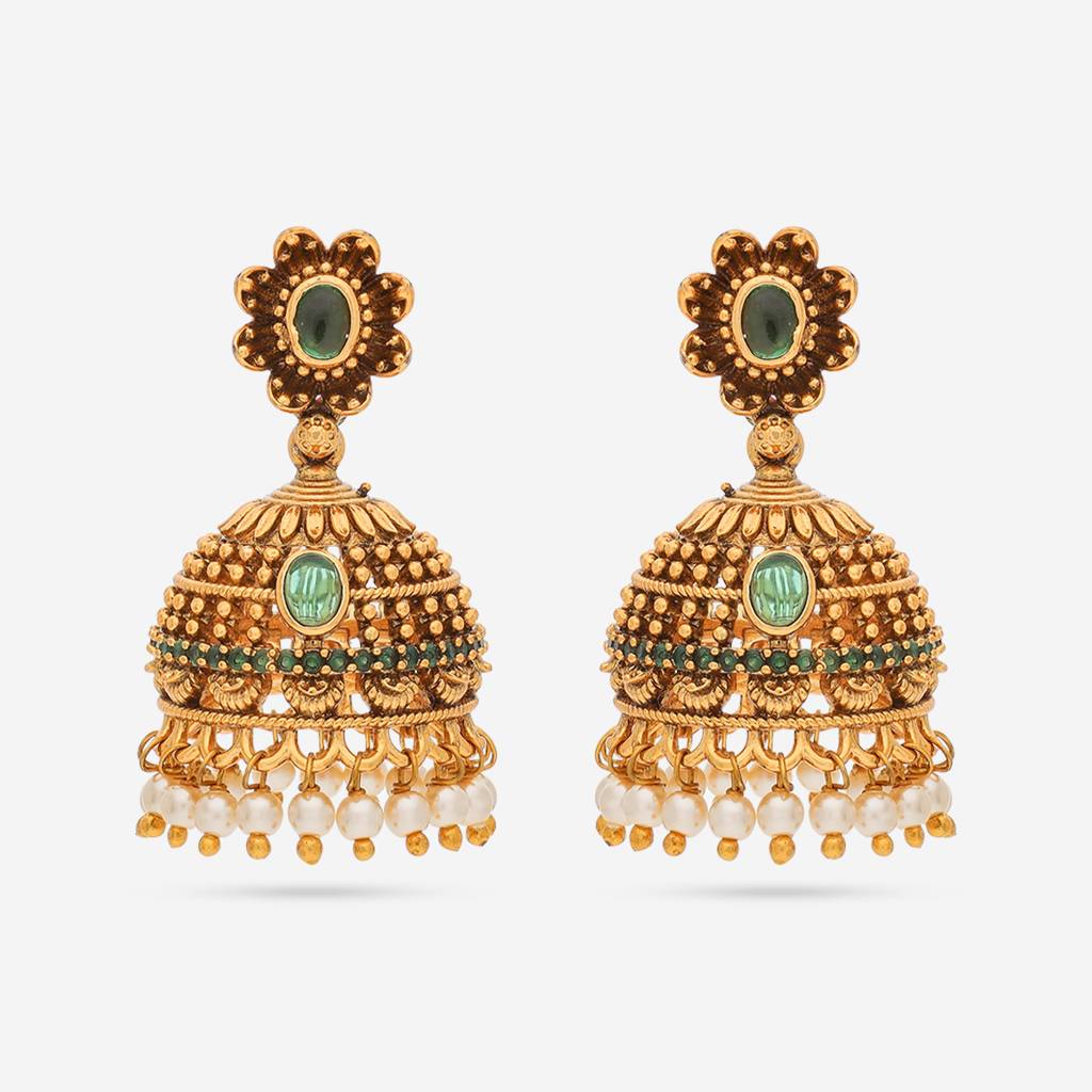 Green Gold - Plated Festive Antique Earring - 452382 : 452382