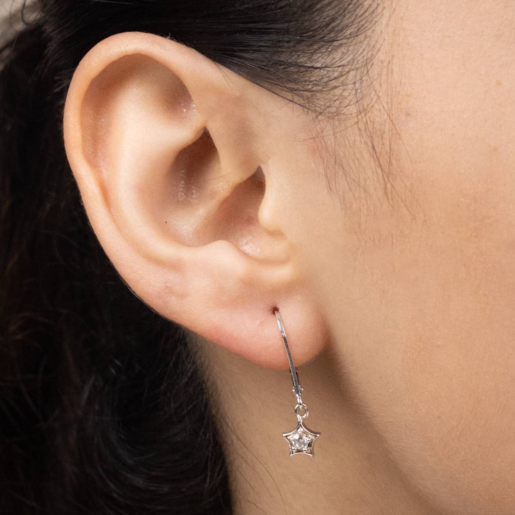 Silver Cz Star Earring | 92.5 Silver : Silver_CZ_Star_Earring_May25