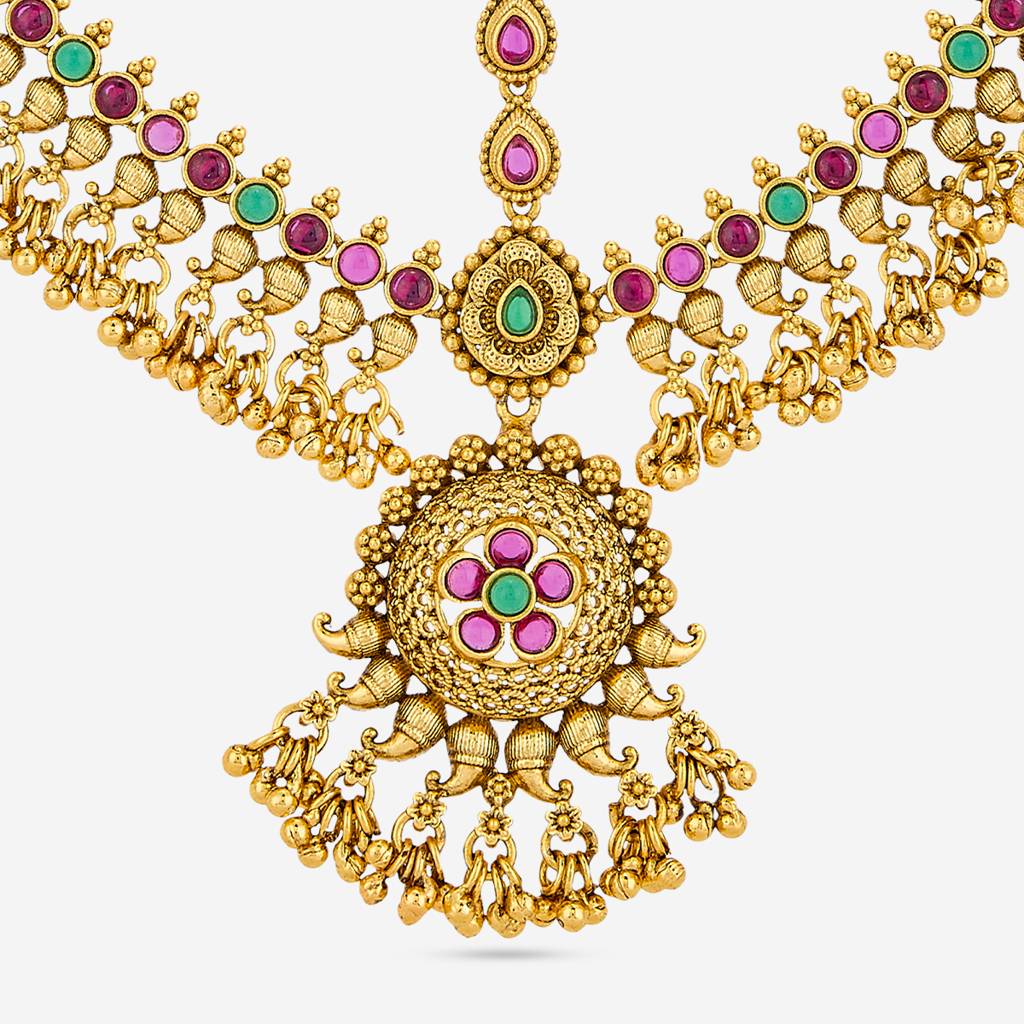 Ruby-Green Gold - Plated Bridesmaid Antique Tikka - 460600 : 460600