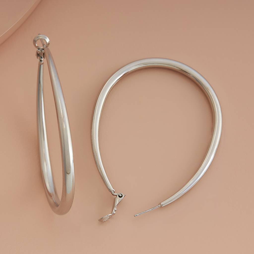 Rhodium - Plated Casual Wear Trendy Earring - 440630 : 440630