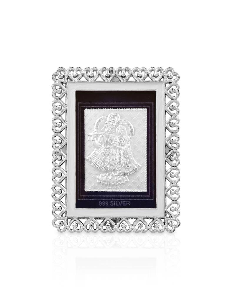 999 Silver Radha Krishna Photo Frame : AFGFT151