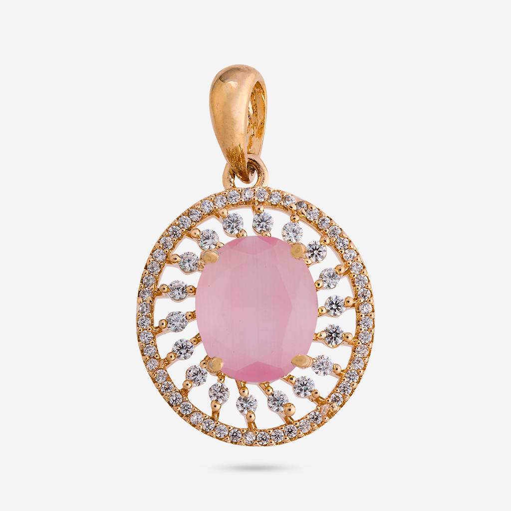 Gld Ros - Plated Party Wear Zircon Pendant Set - 470642 : 470642