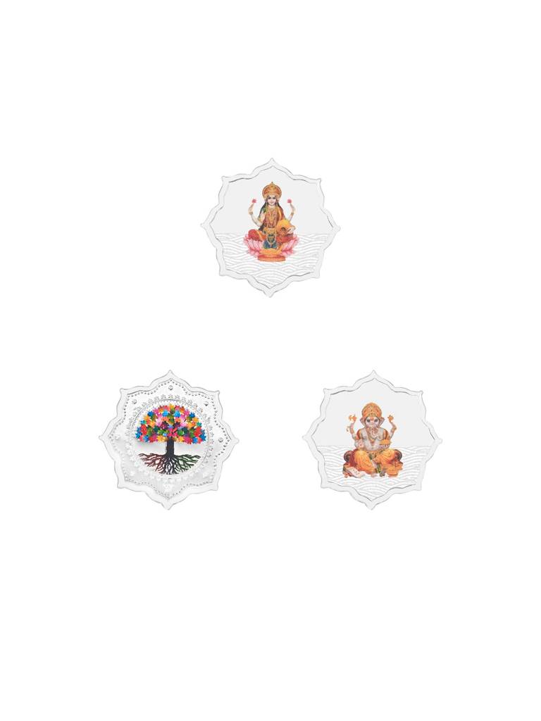 999 Silver Coins Gift Set With Lakshmi & Ganesha : WCB307