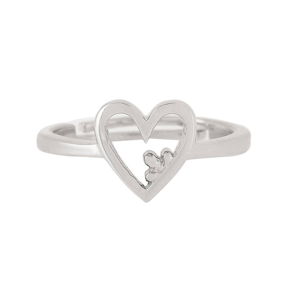 925 Sterling Silver Valentine'S Day Collection Heart And Clover Ring : 8905124492491