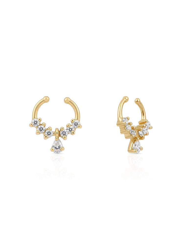 Teardrop Charm Septum Nose Ring : ETNP4105
