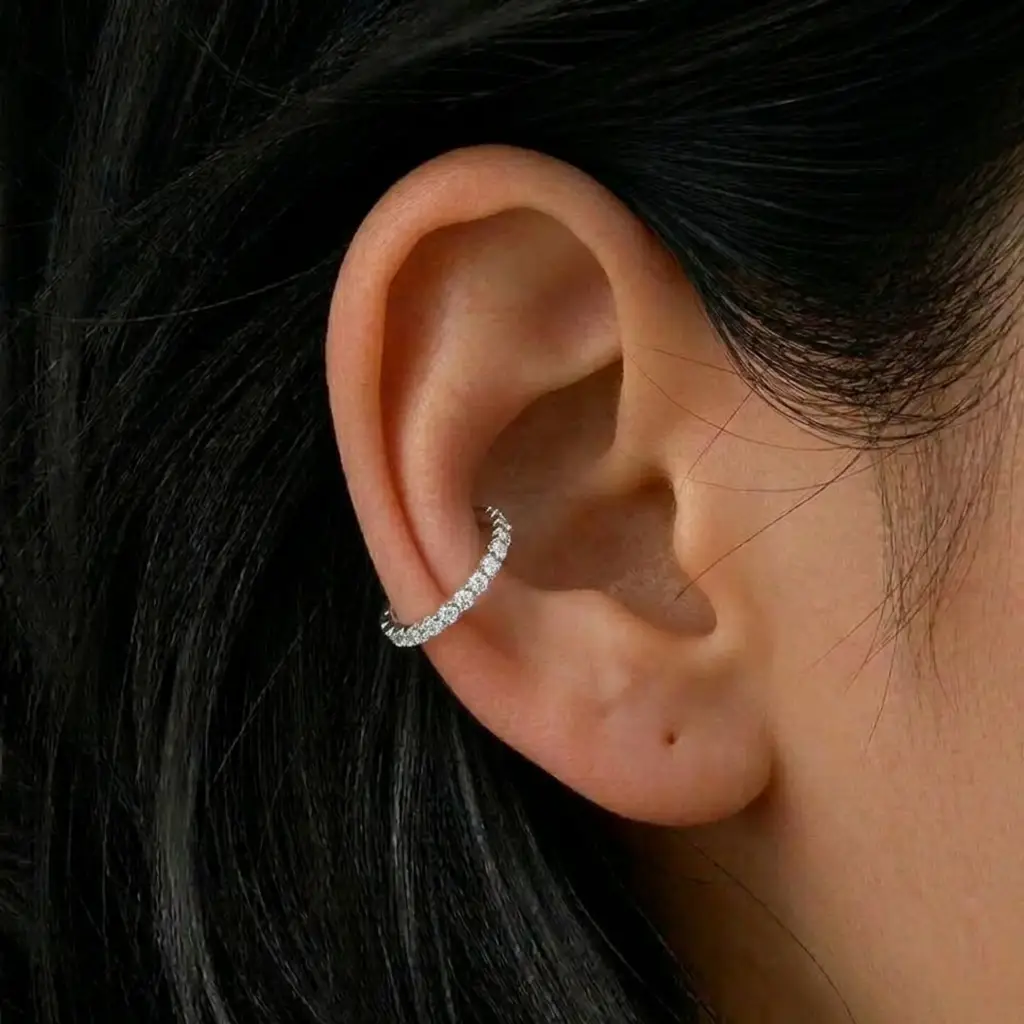 Sparkling Eternity Pure Silver Earcuff : VECF03-SL-G
