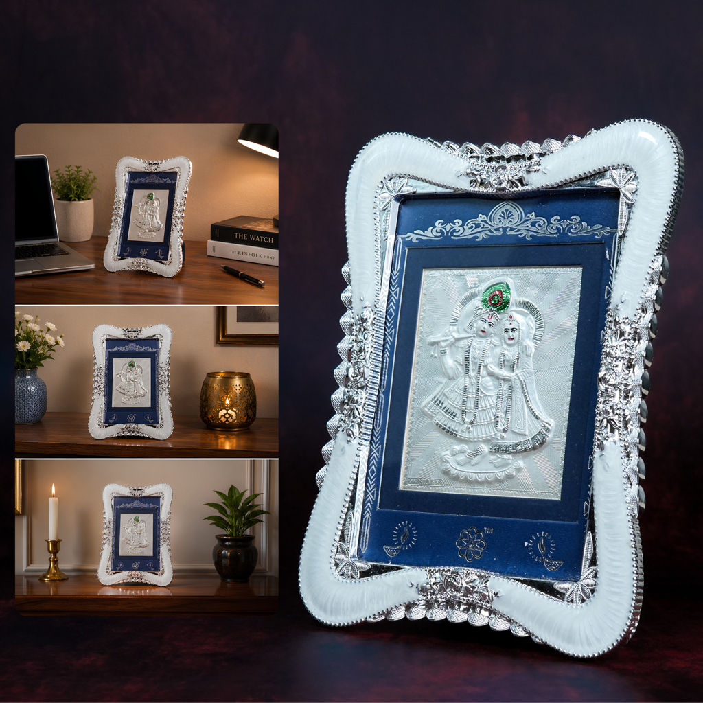 Divya Radha Krishna 999 Silver Premium Decorative Frame Hamper : SMK-FRM-005