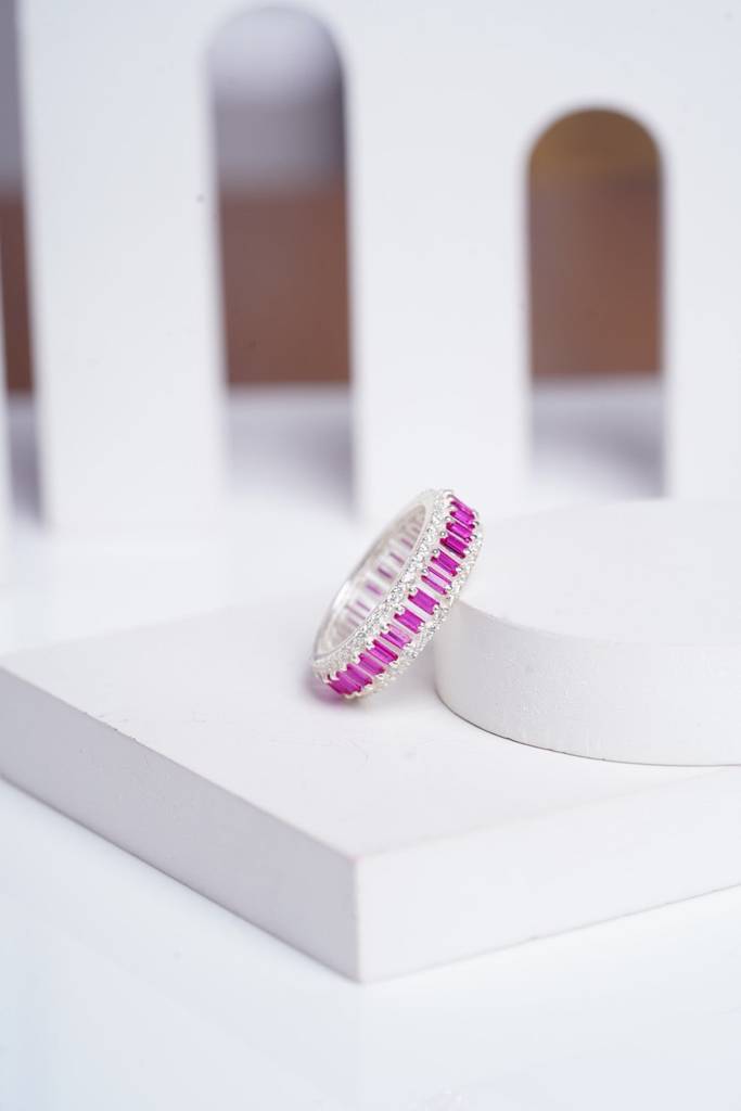 Rose Quartz Eternity Ring : RIN_ROSEQU_SSGV5_4831