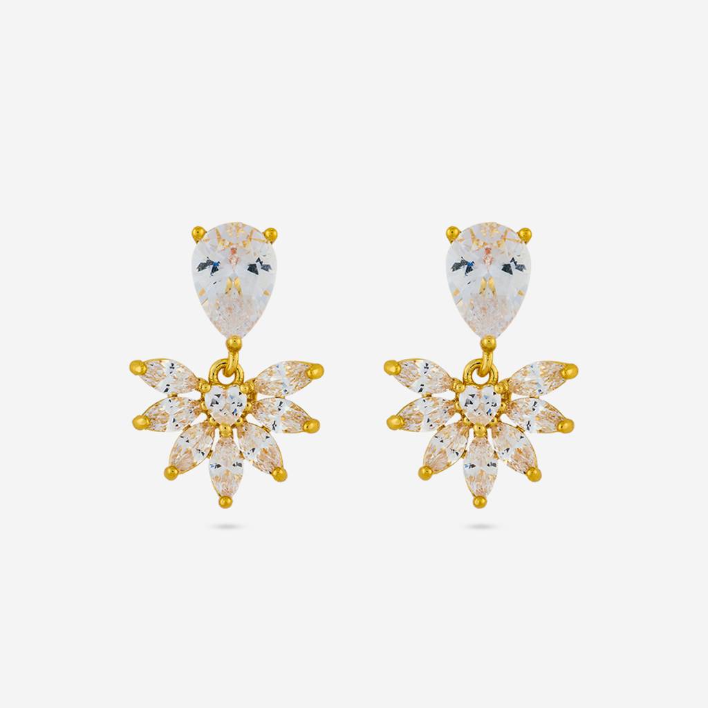 White Gold - Plated Casual Wear Trendy Zircon Earring - 460164 : 460164