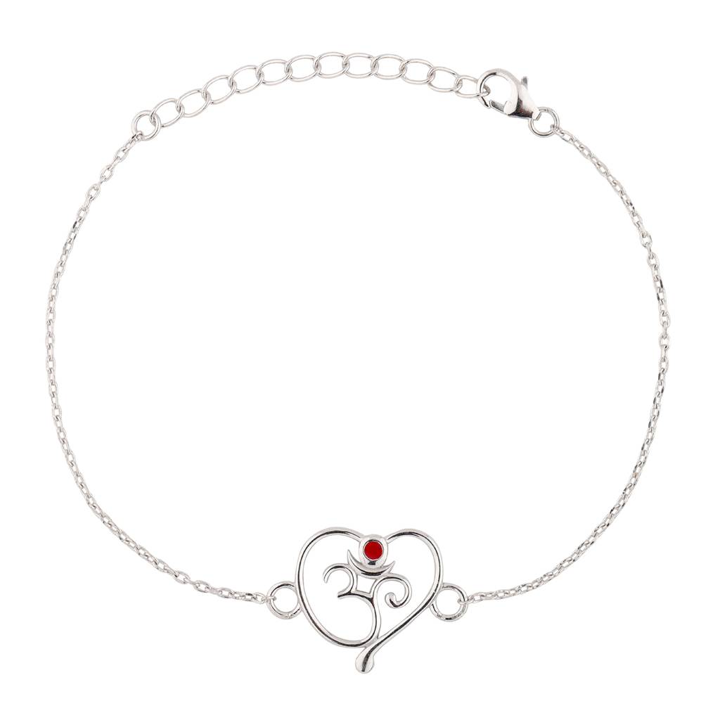 Hriday Om Designer Sterling Silver Rakhi For Your Brother'S Wrist : 8905124564778