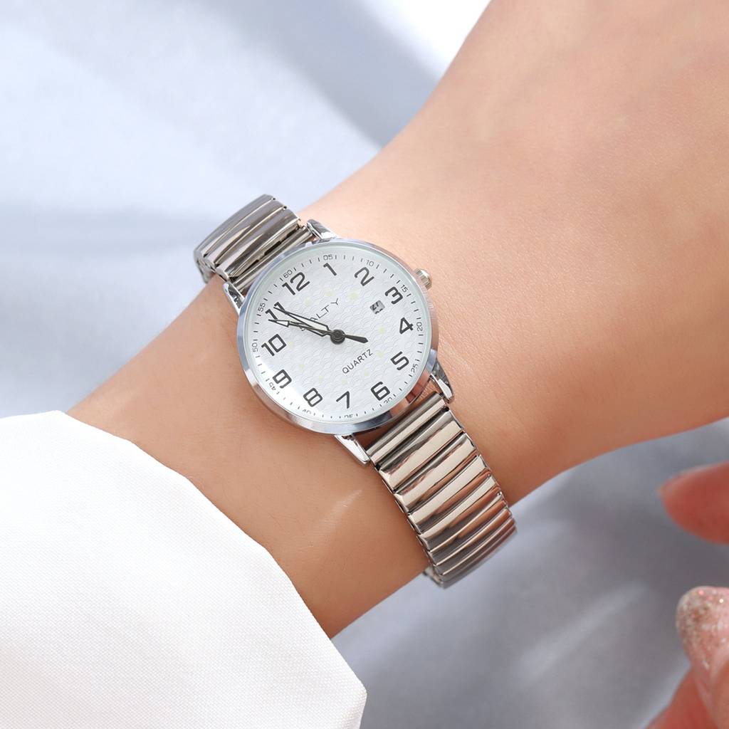 White & Round Dial Wrist Watch For Women : WT-S-0013-S-WH