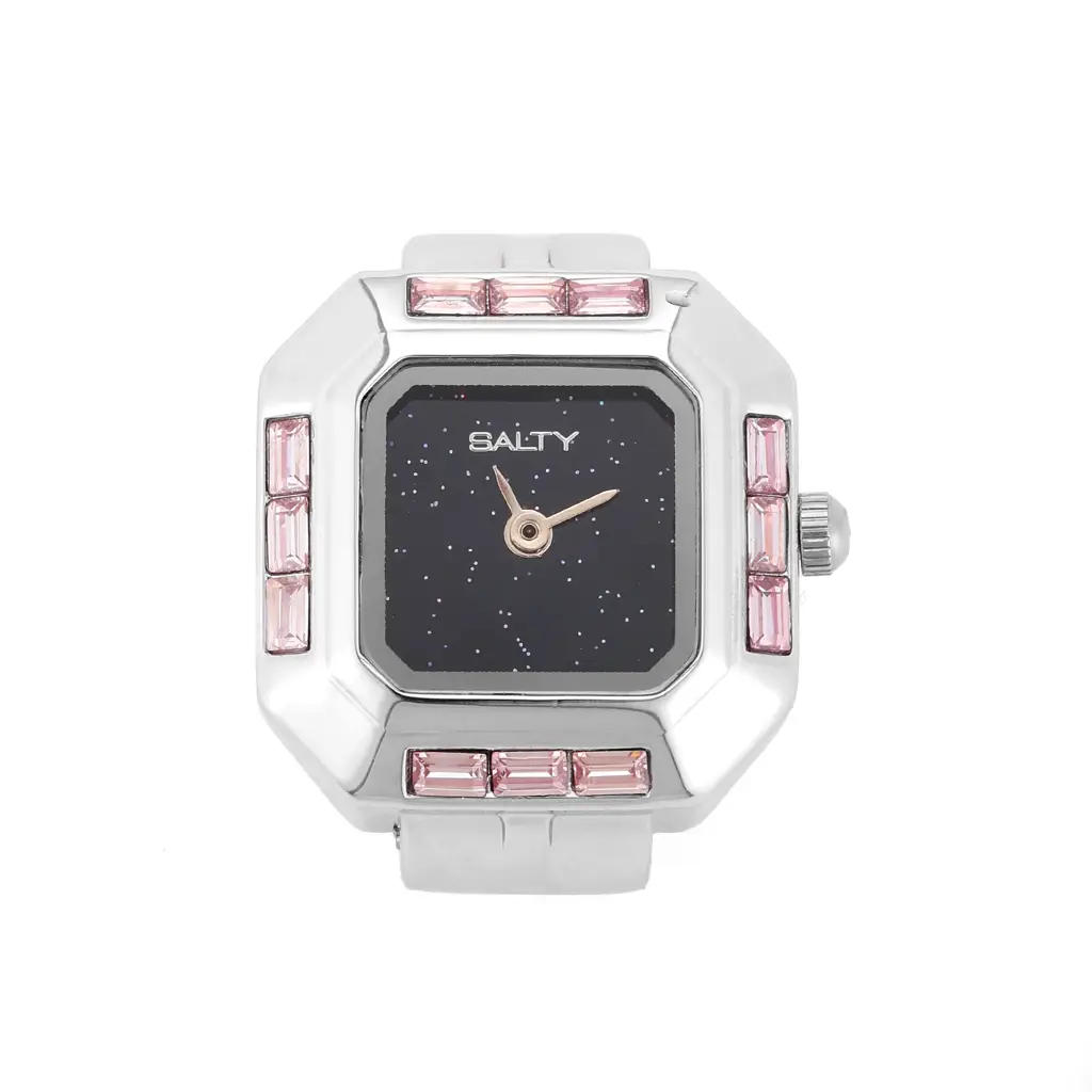 Aarav Prism Studded Octagon Watch Ring - Blue For Men : WTR-S-0044-S-BU-ALPHA-1