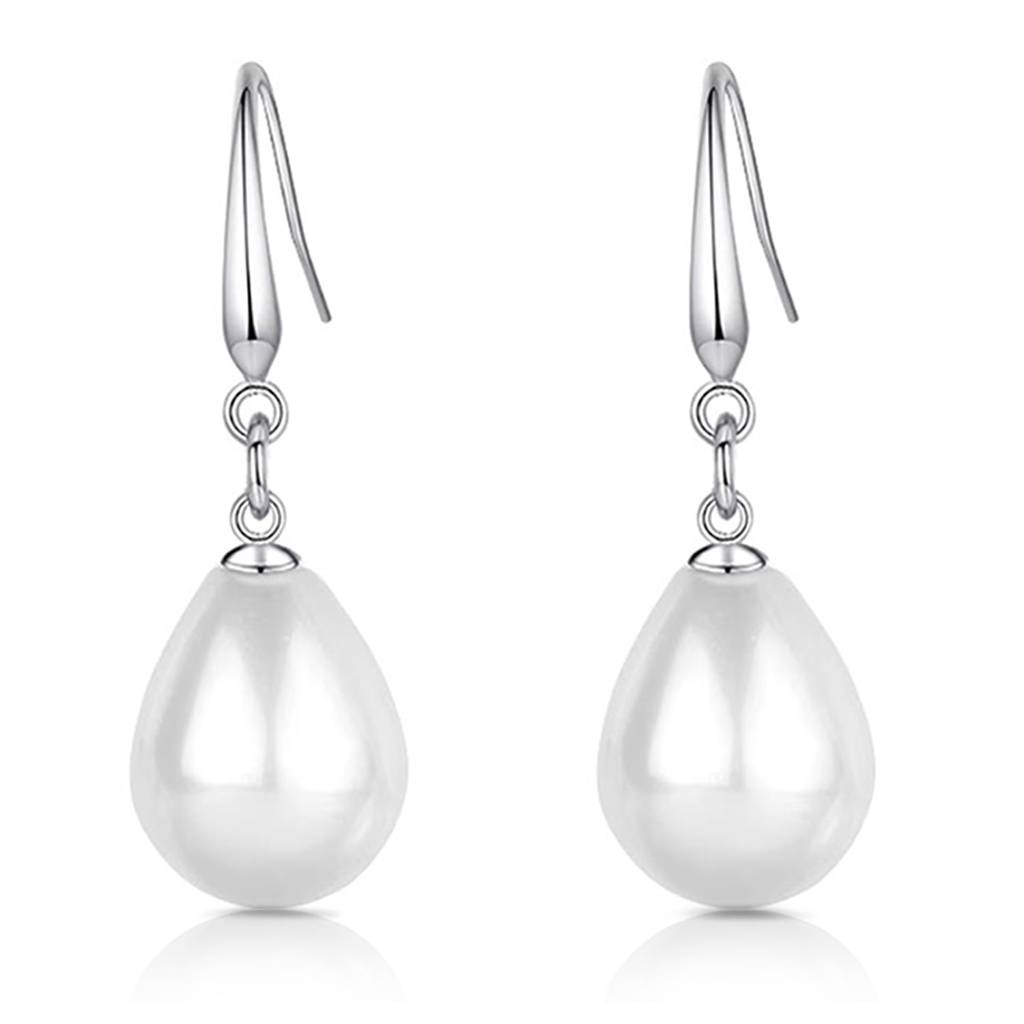 Silver Plated Pearl Studded Drop Earrings Fancy Jewellery Gift For Women & Girls : PX9E3097SW