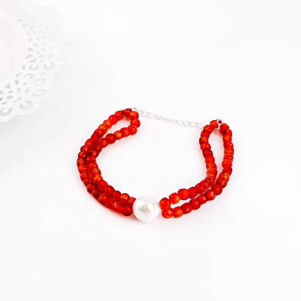 Carnelian & Pearl Bracelet : 91381143