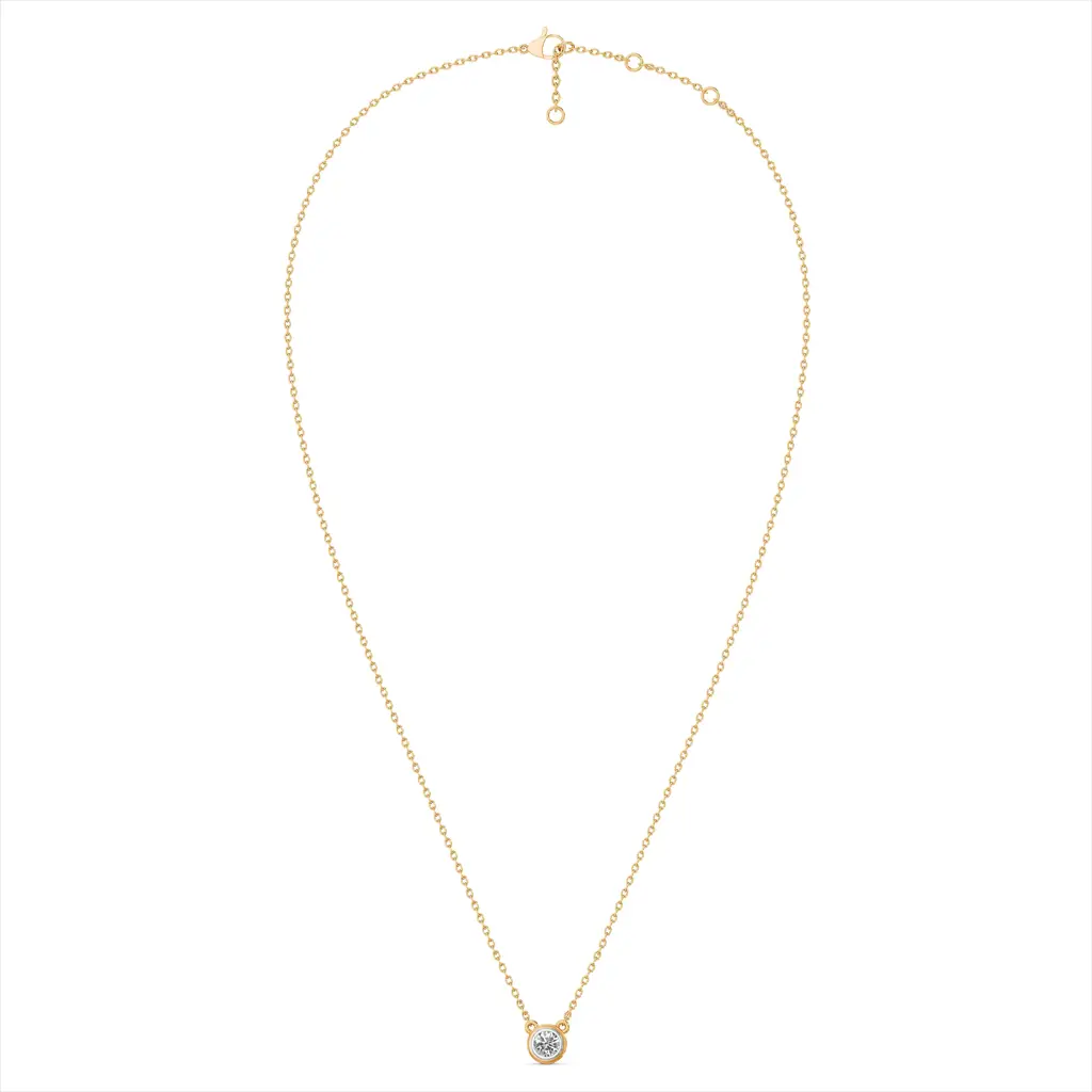 Single Solitaire 9Kt Gold Laboratory Grown Diamond Necklace : NK9YG0017