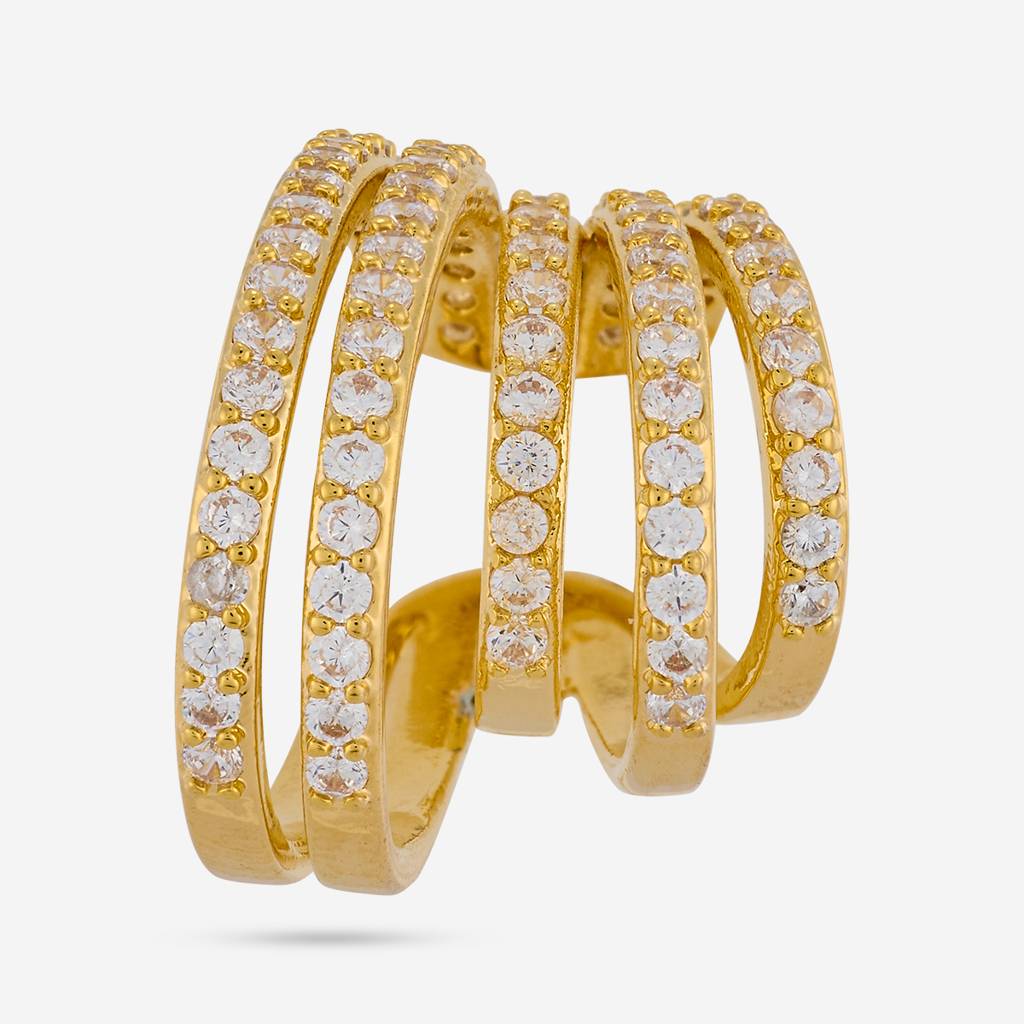 White Gold - Plated Casual Wear Trendy Zircon Earring - 460214 : 460214