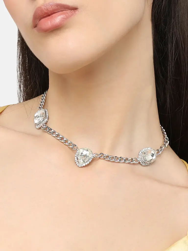Tamia-Gold Plated Designer Stone Casual Necklace For Women : SOHNCK4983