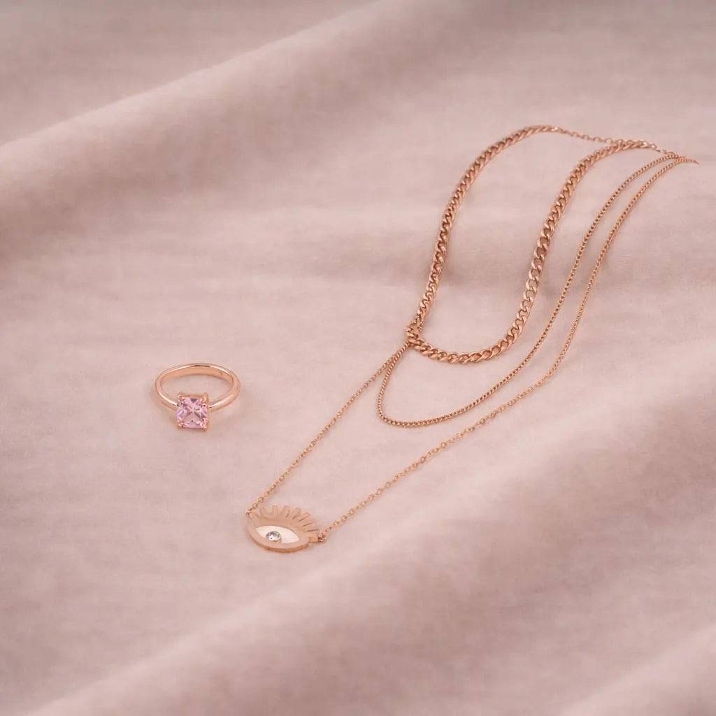 Pink Sapphire Nazar Symphony Set : NRC-027-G-PNK-1