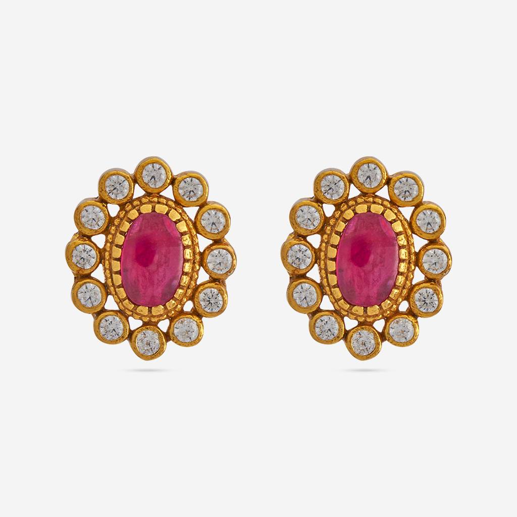 Ruby Gold - Plated Casual Wear Temple Earring - 444740 : 444740