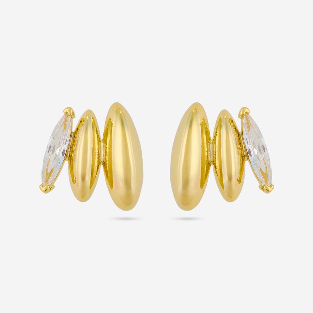 White Gold - Plated Casual Wear Trendy Zircon Earring - 459021 : 459021