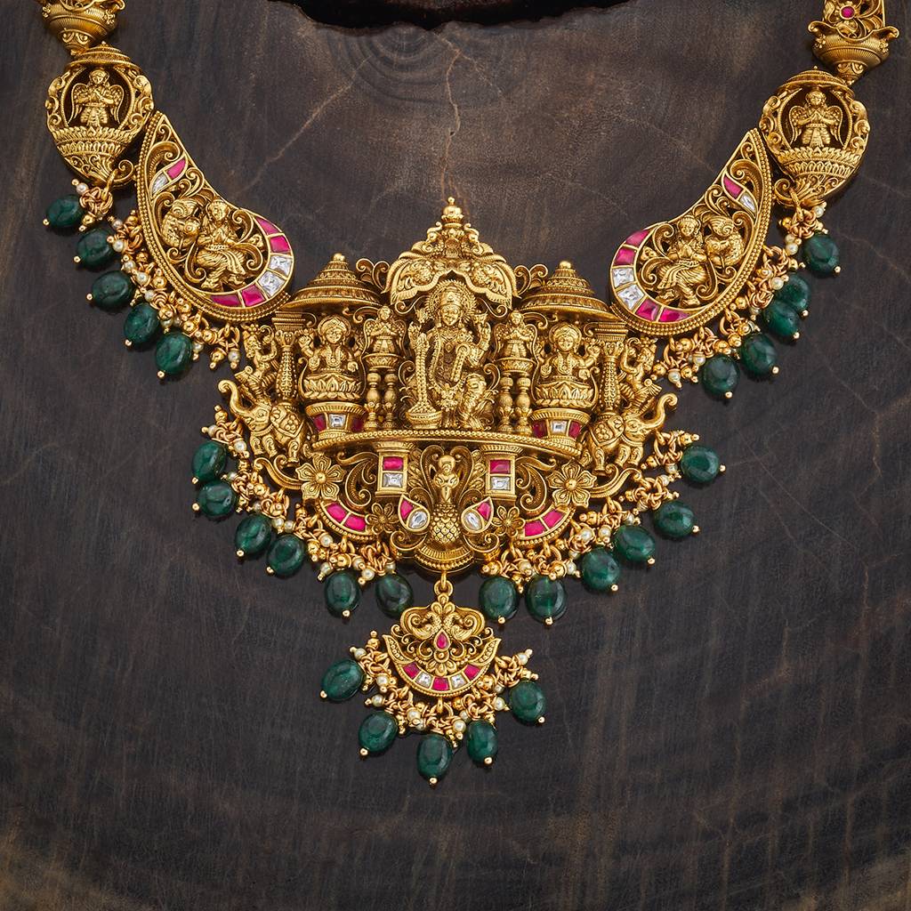 Ruby-Green Gold - Plated Bridesmaid Temple Necklace - 424631 : 424631