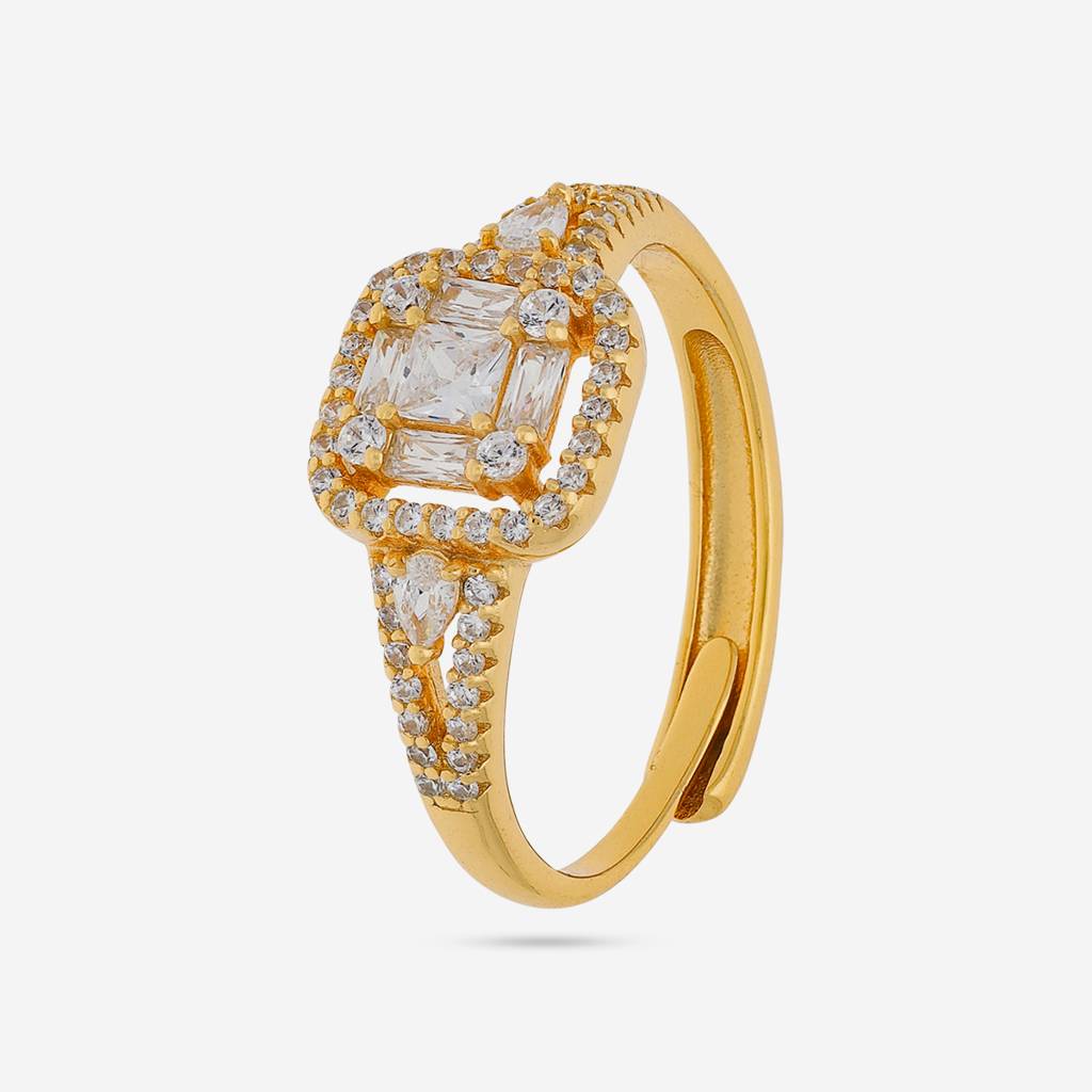 White - Plated Office Wear Silver Finger Ring - 453179 : 453179