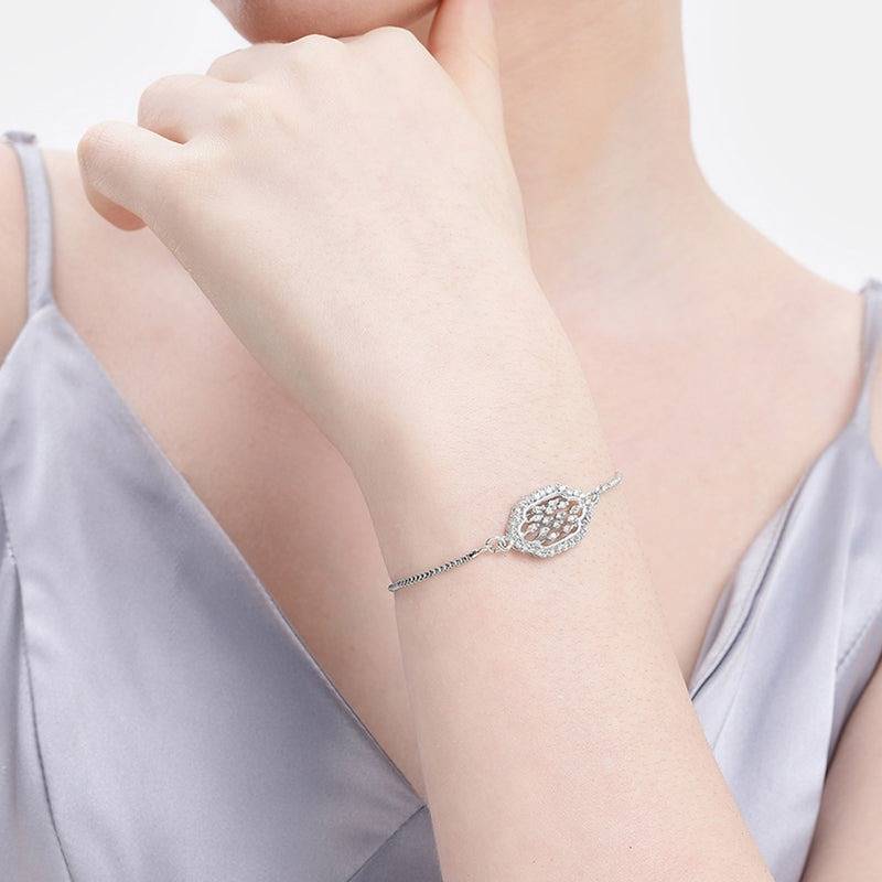 Dazzling Cz Oval Motif Slider Bracelet | Gift For Her : AD-165-IRWEBR