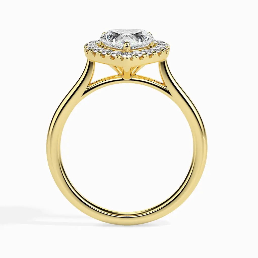 1 Carat Heart Solitaire Ring With Halo : 09kRoseZNR140F10