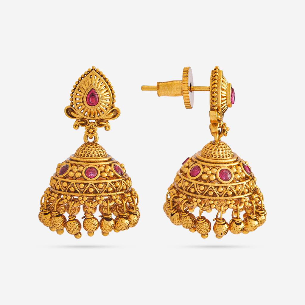 Gold - Plated Festive Antique Earring - 445959 : 445960
