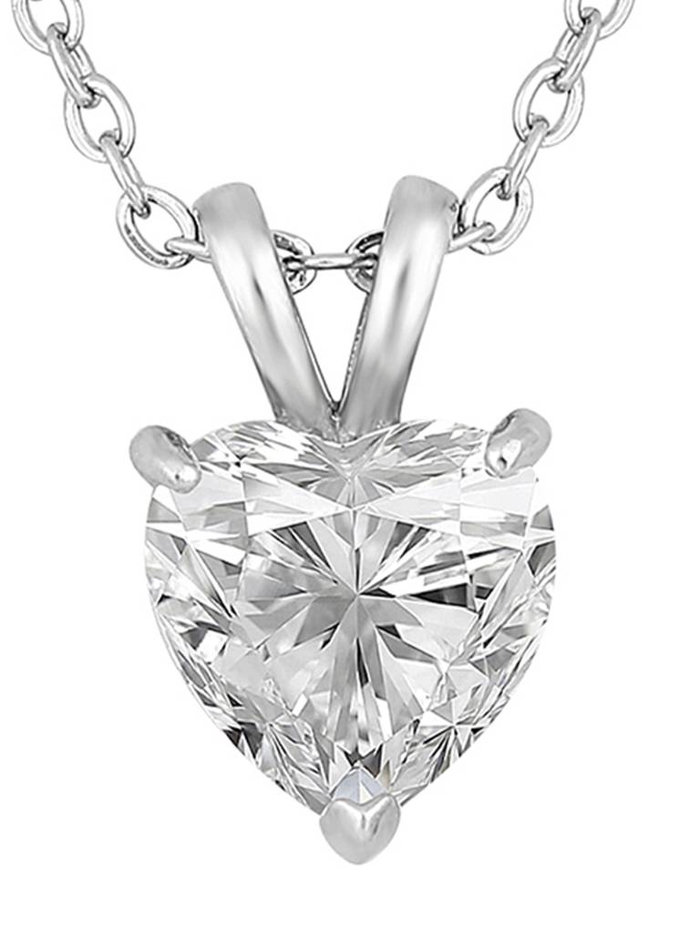 Peora Silver Plated White Cubic Zirconia Studded Fancy Pendant Chain Necklace Stylish Fashion Jewellery Gift For Wome : PX8P70