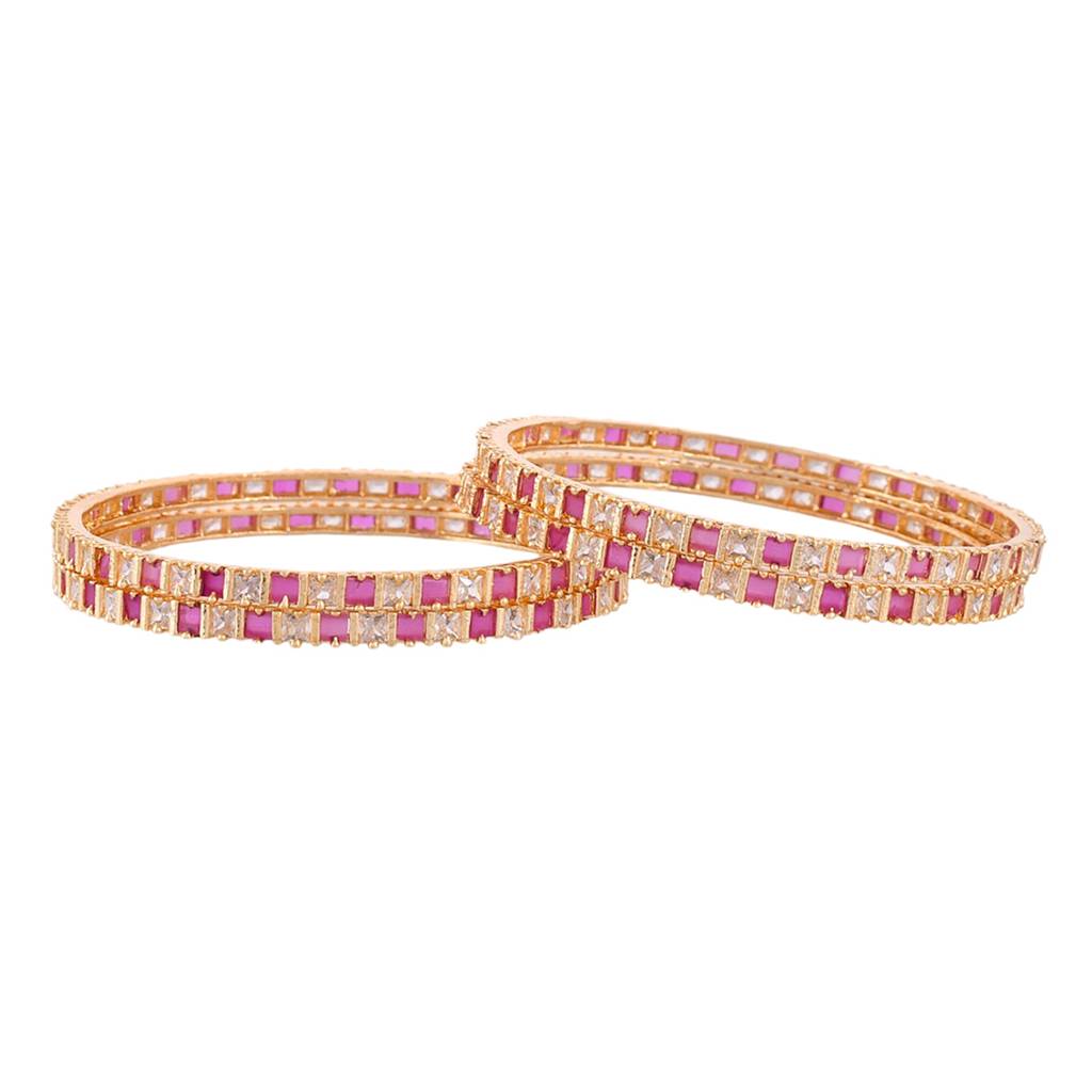 Sparkling Elegance Square Cut Cz Bangle Bracelets : 8905124523058