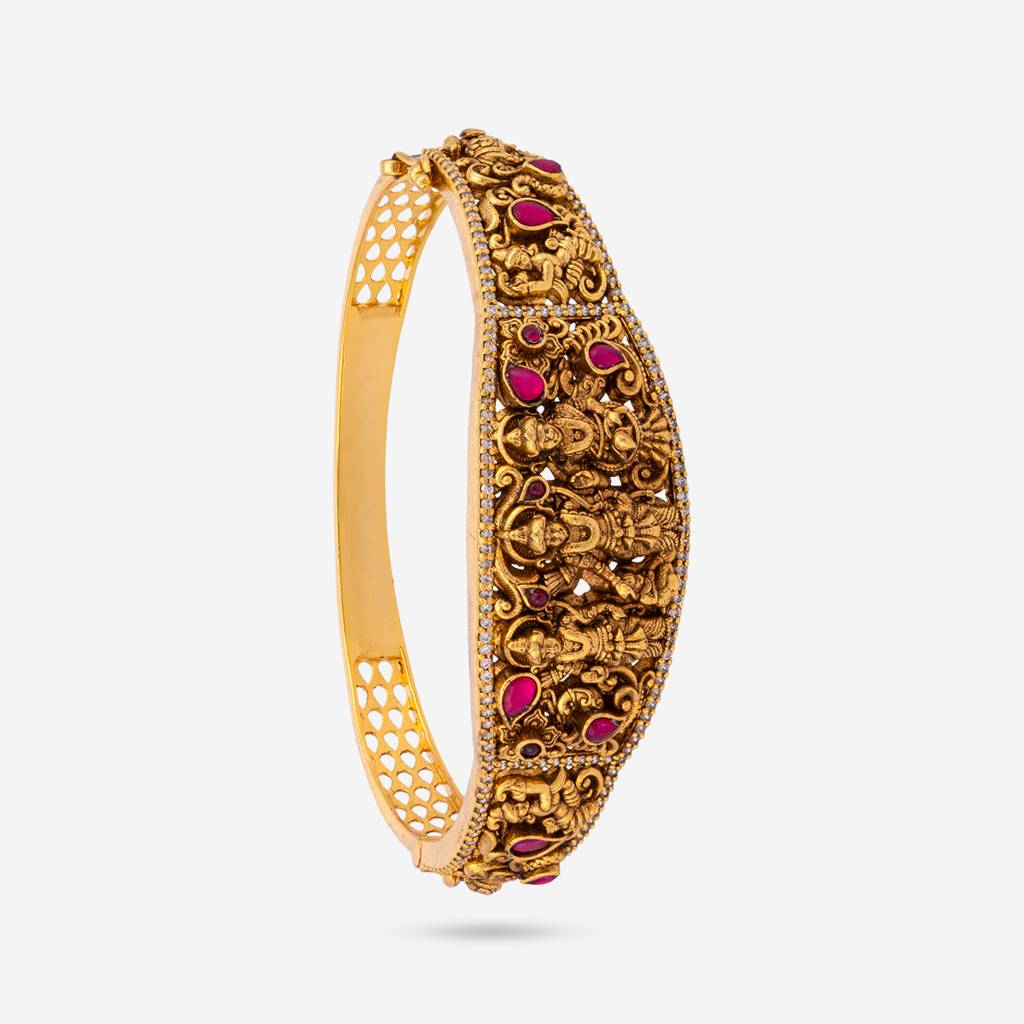 Ruby Gold - Plated Bridesmaid Temple Kada - 447901 : 447901