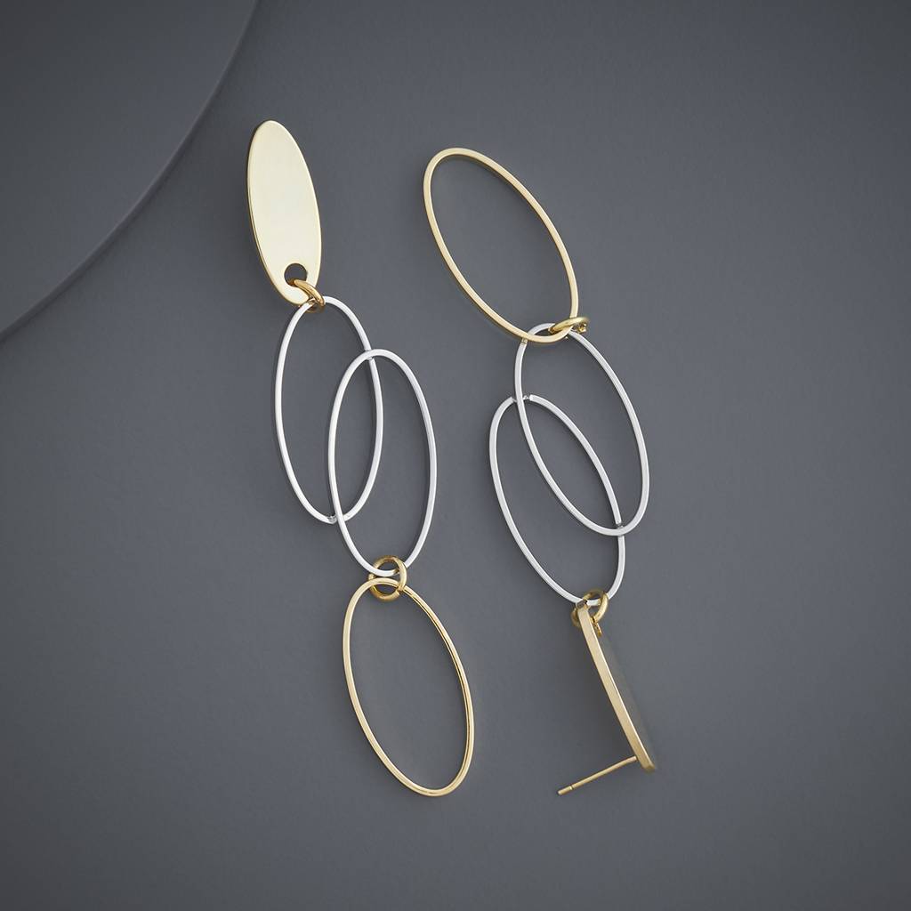 Rhodium-Gold - Plated Casual Wear Trendy Earring - 439313 : 439313