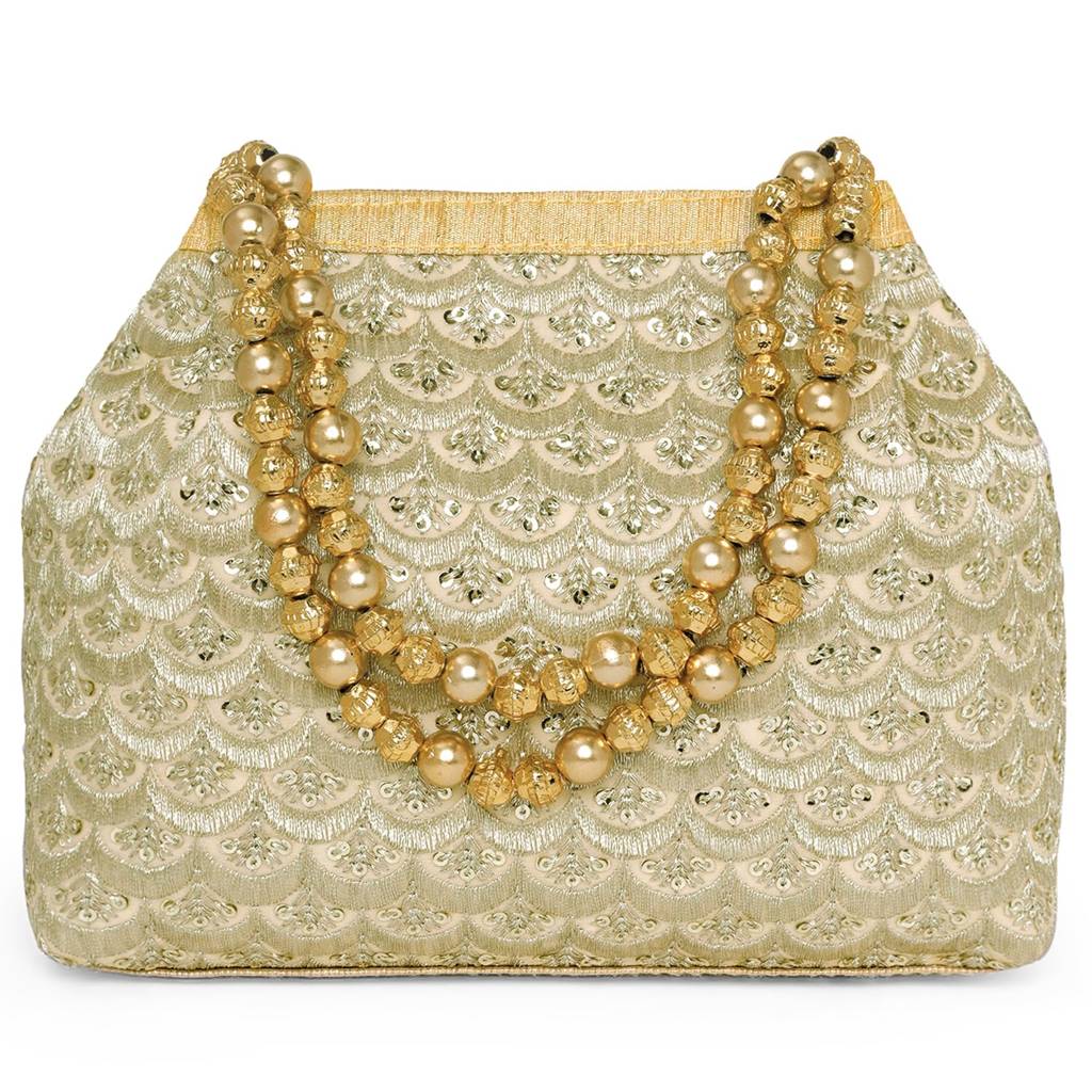 Potli Embroidered - Purse For Women Handmade Stylish Handbag Fashion Bridal Bag : P65G-F-2