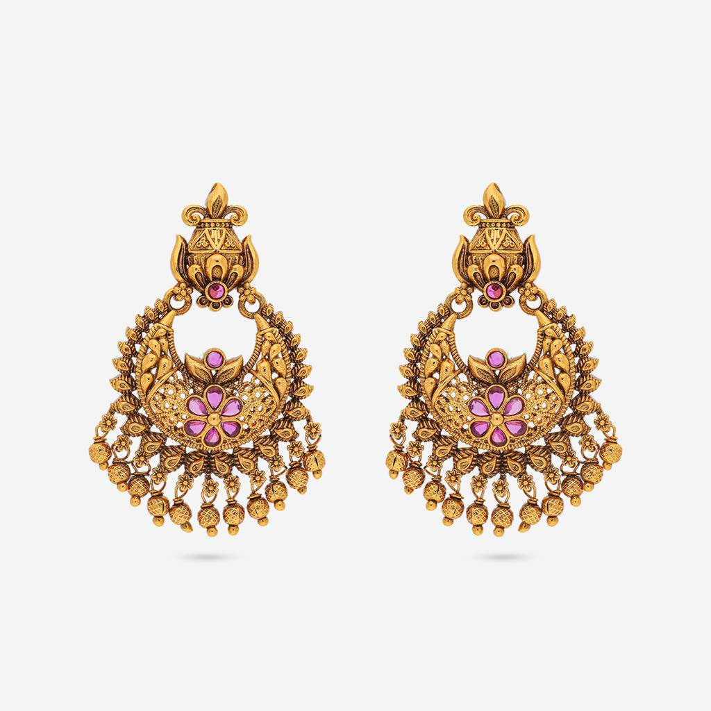 Ruby Gold - Plated Festive Antique Earring - 449602 : 449602