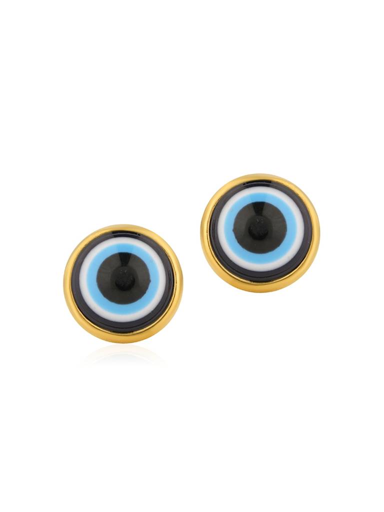 18K Gold Plated Evil Eye Stud Earrings Stainless Steel Waterproof & Anti-Tarnish : E31ASSS0G