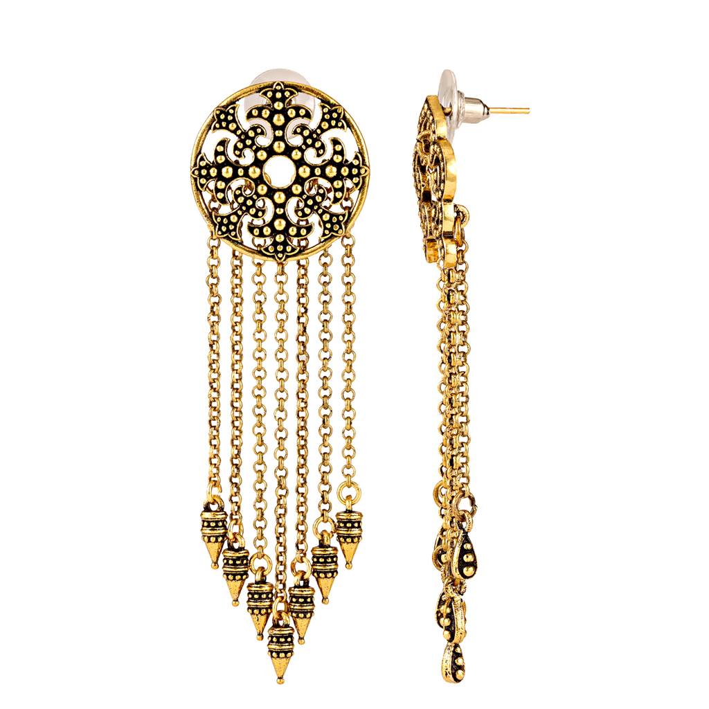 Fringes Perfect Beaded Fringe Earrings : 8905124564297