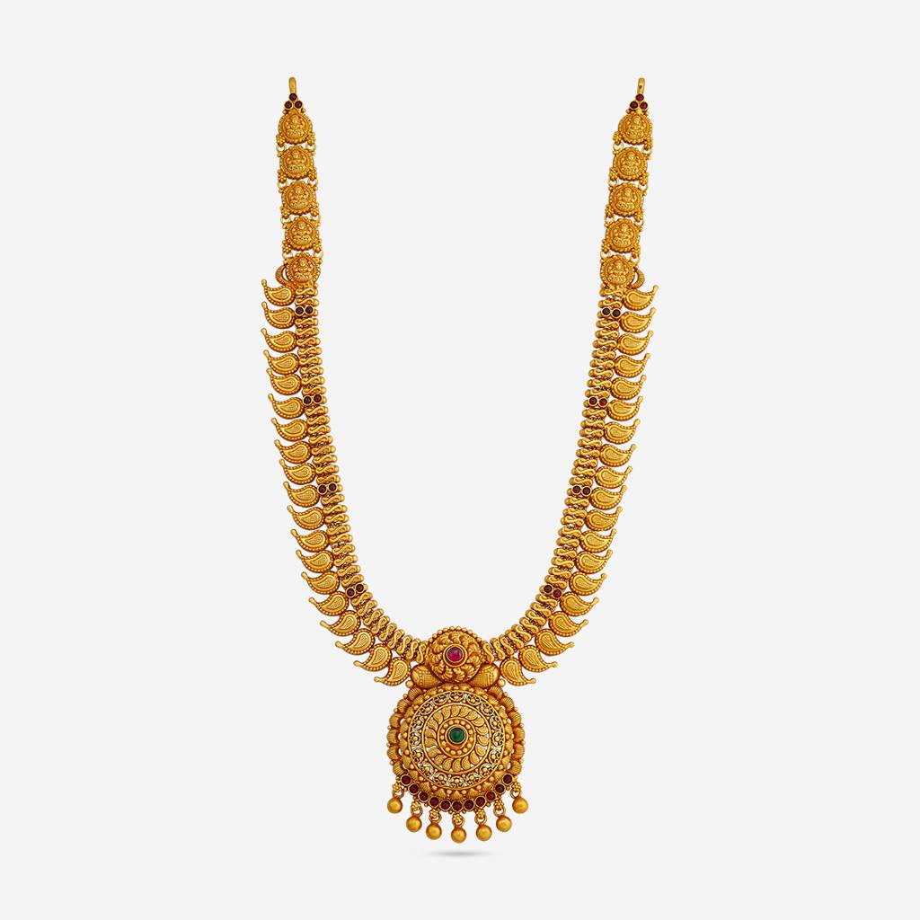 Ruby-Green Gold - Plated Bridesmaid Temple Necklace - 436434 : 436434