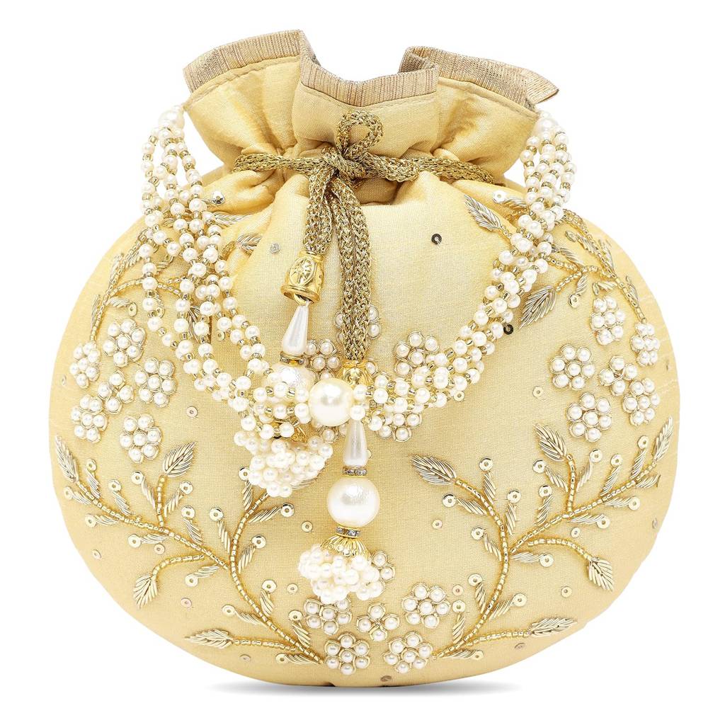 Rani Potli Bags For Women Evening Bag Clutch Ethnic Bride Purse With Drawstring (P86Rp) : P86CRM