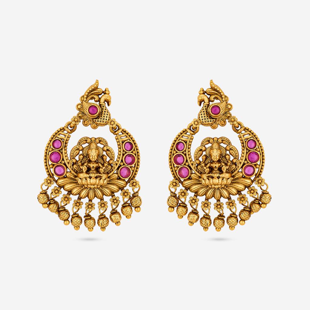 Ruby Gold - Plated Festive Antique Earring - 455816 : 455816