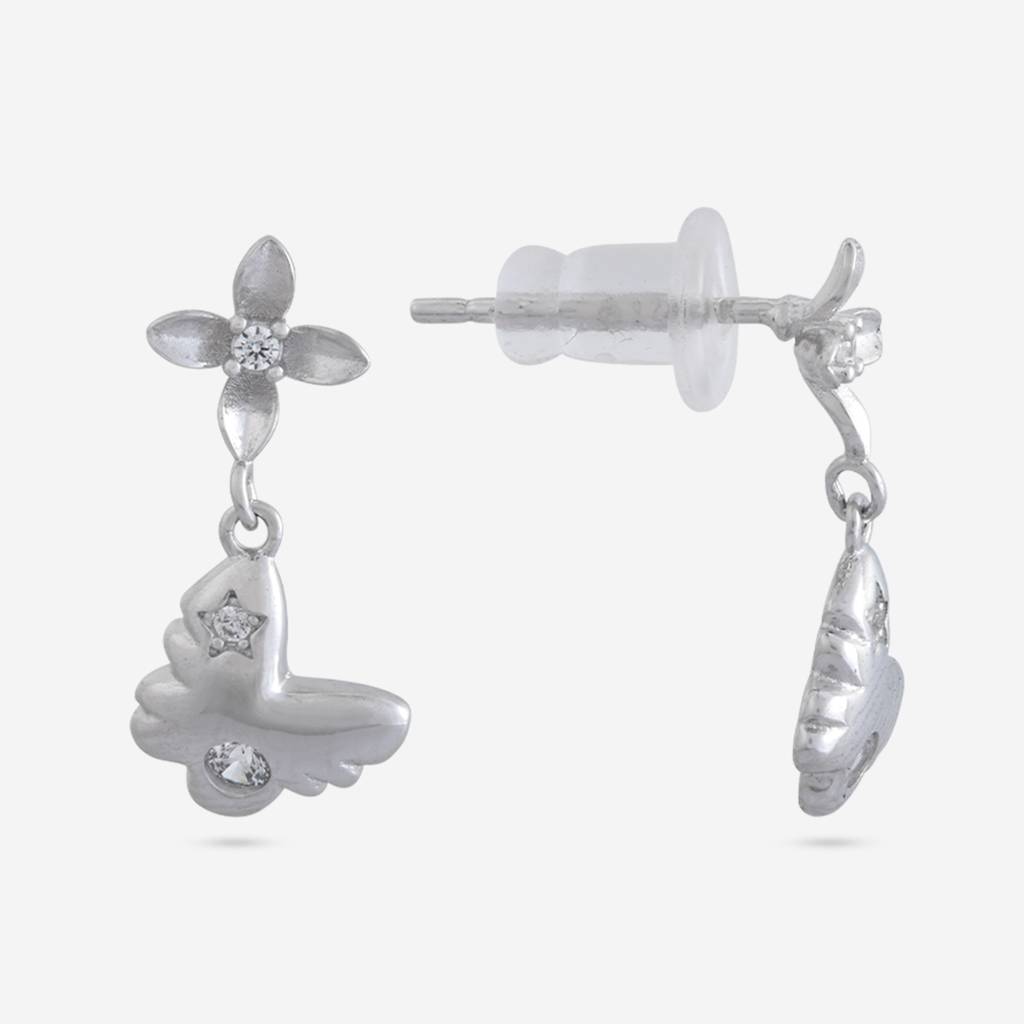 Office Wear Silver Earring - 465716 : 465717