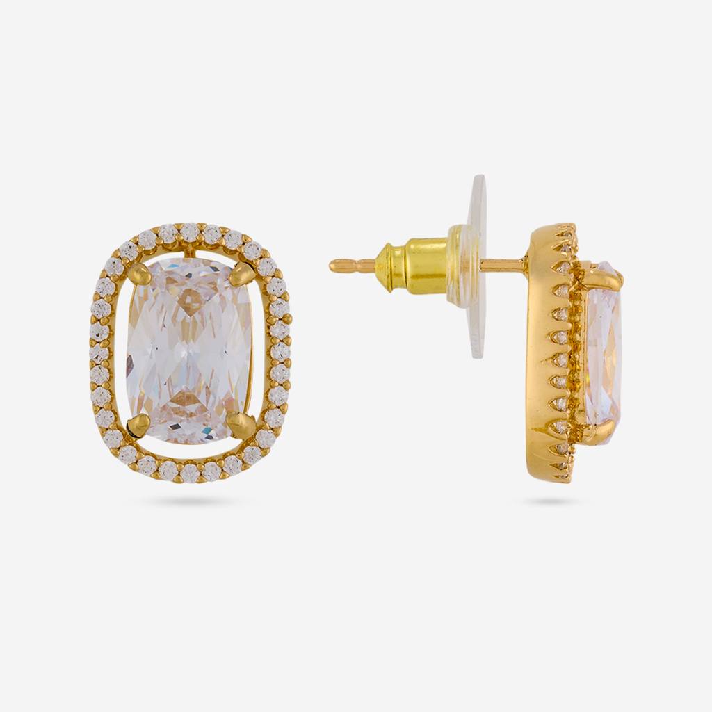 White Gold - Plated Party Wear Zircon Earring - 454217 : 454217