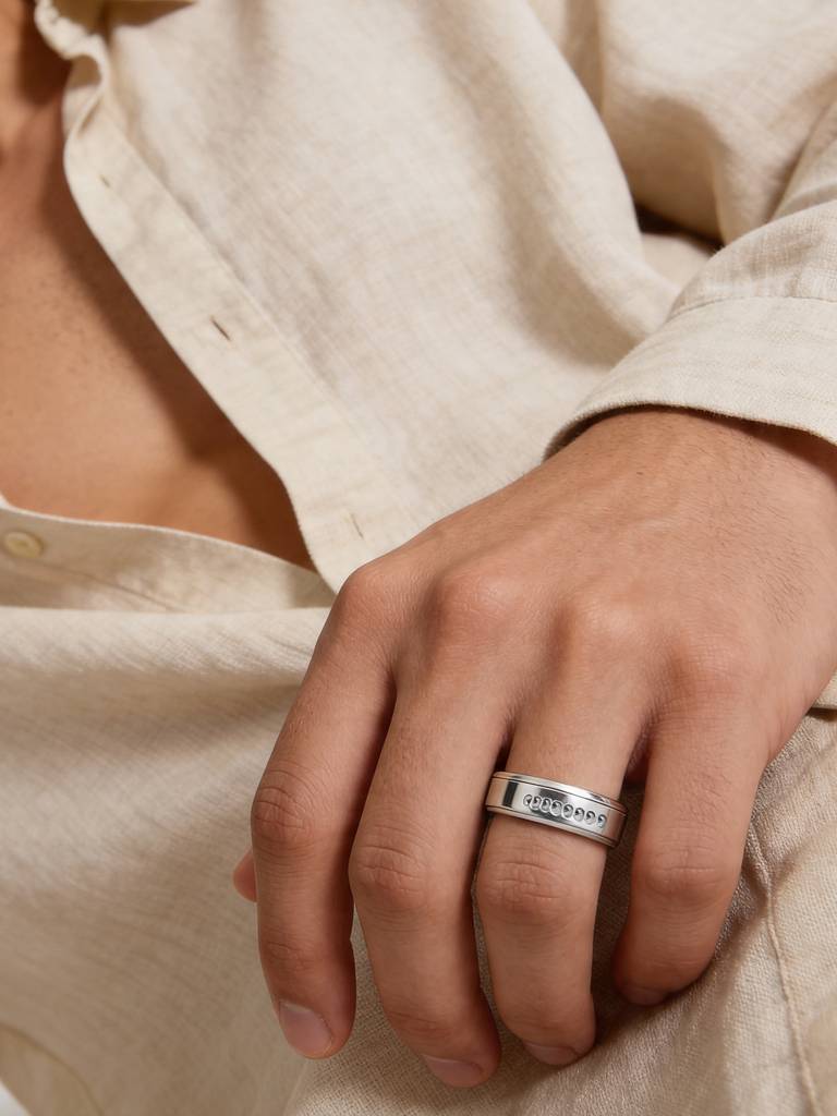 Touch925 Pure 925 Silver Linear Detail Ring : CTGR396