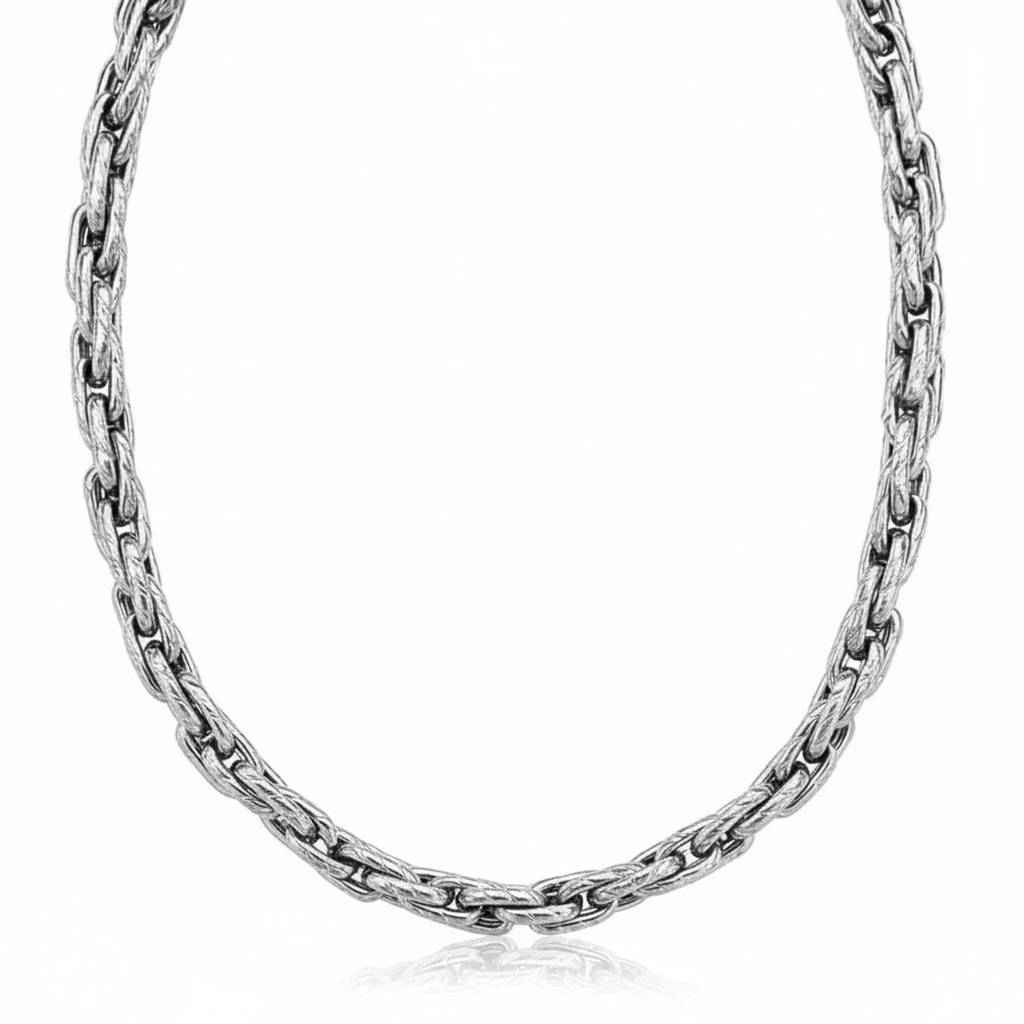 Silver Plated Stainless Steel Cable Chain Necklace Jewellery Gift For Men & Boys : PX9CH118S