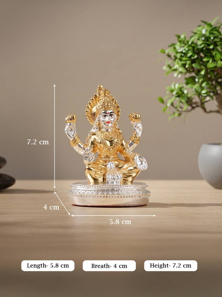 24K Gold Plated Lakshmi Idol : HTGFT473