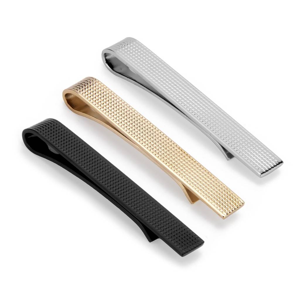 Black Gold Silver Plated Set Of 3 Tie Pins Classic Formal Accessories For Men : PX9T32