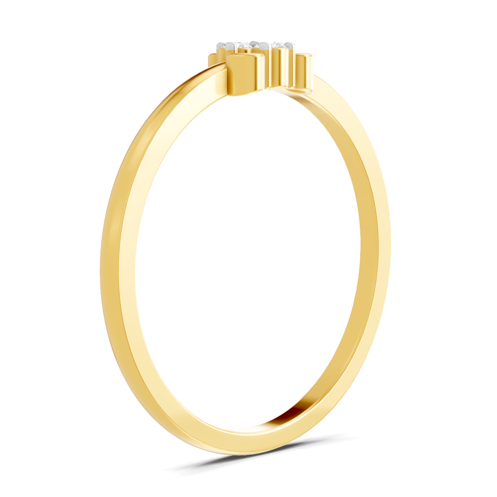 Lab Grown Diamond 0.05Ct 925 Sterling Silver Gold Plated Trinity Cluster Ring : SQR14668-RG-925S-005CT_5