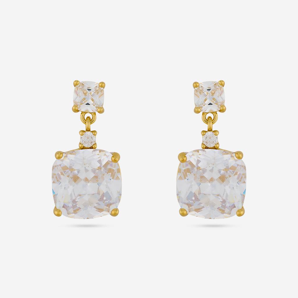 White Gold - Plated Casual Wear Trendy Zircon Earring - 460397 : 460397