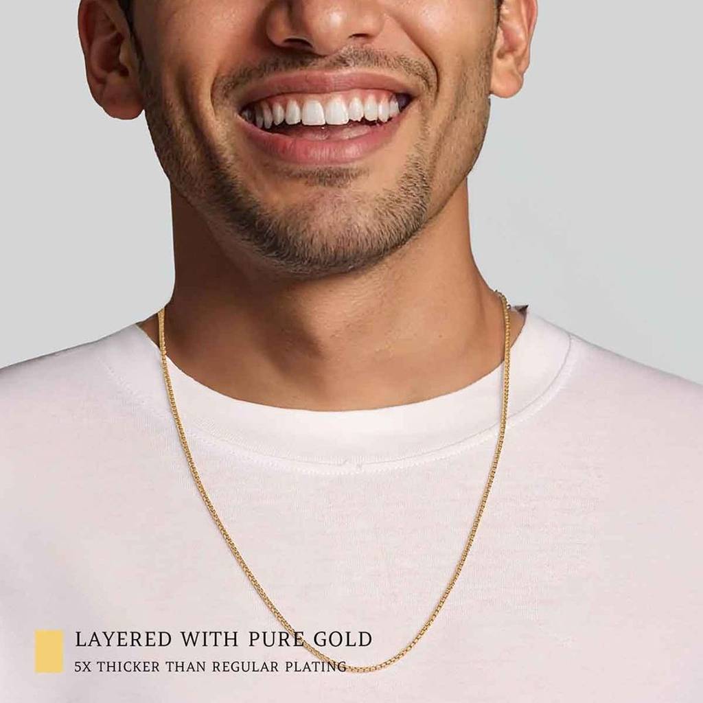 22K Gold Vermeil |Diversity Men'S Chain | Pure 925 Sterling Silver With The Thickest Gold Layer : TSCH-DIV-26-22K-3020