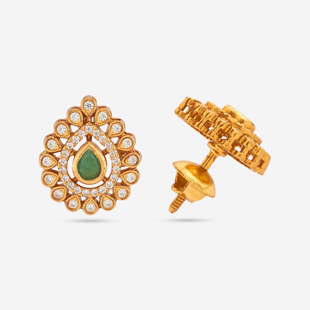 Gold - Plated Festive Temple Earring - 447983 : 447984